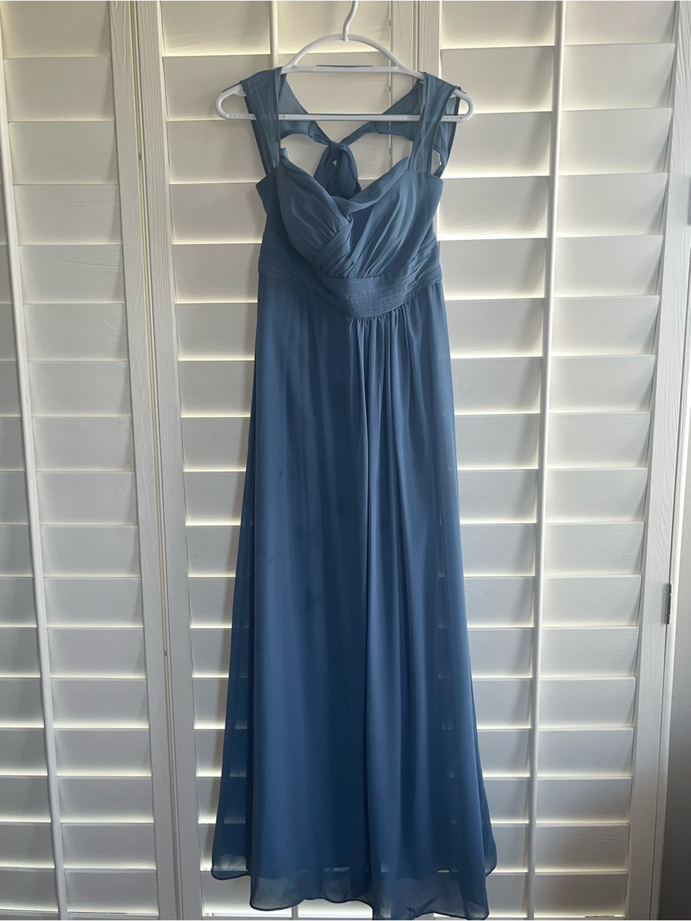 Blue Chiffon Sleeveless long chiffon Dress